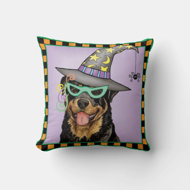 Halloween Rottweiler Cushion (Front)