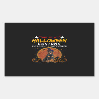 Halloween Rottweiler Funny Dog Costume Lovers Rectangular Sticker