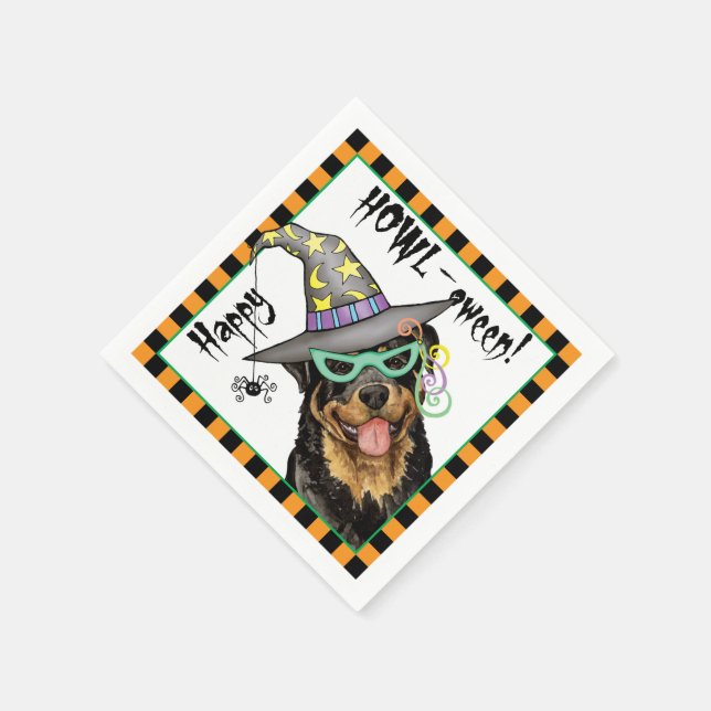 Halloween Rottweiler Napkin (Corner)