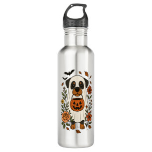 Halloween Rottweiler with Flowers 710 Ml Water Bottle