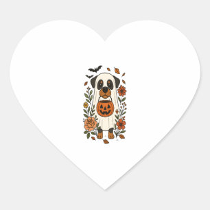 Halloween Rottweiler with Flowers Heart Sticker