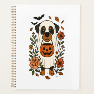 Halloween Rottweiler with Flowers Planner