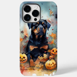 Halloween Rottweiler With Pumpkins Scary Case-Mate iPhone 14 Pro Max Case