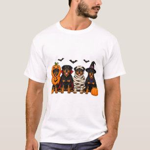 Halloween Rottweilers Pumpkin Vampire Dogs T-Shirt