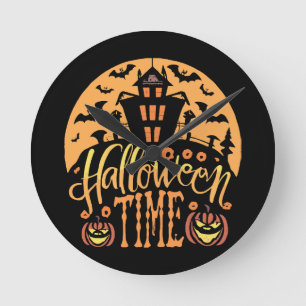 Halloween Round Clock