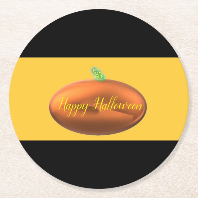 Halloween  round paper coaster (Front)