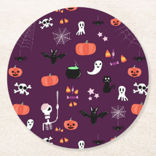 Halloween Round Paper Coaster
