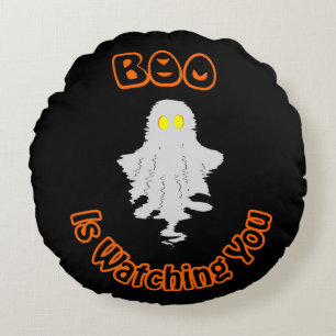 Halloween Round Pillow Boo Is Watching You