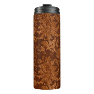 Halloween Royal Floral Damask Thermal Tumbler