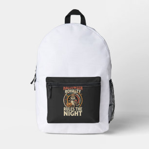 Halloween Royalty Retro Owl Printed Backpack