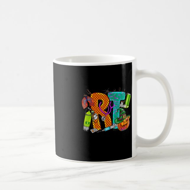 Halloween RT Respiratory Therapist spooky RT pumpk Coffee Mug (Right)
