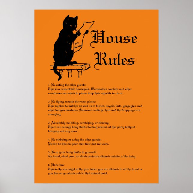 Halloween Rules Poster (Front)
