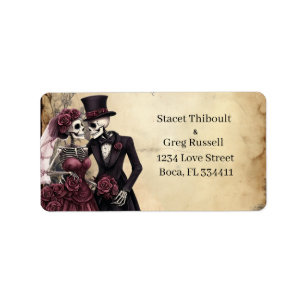 Halloween Rustic Gothic Skeleton Address Label