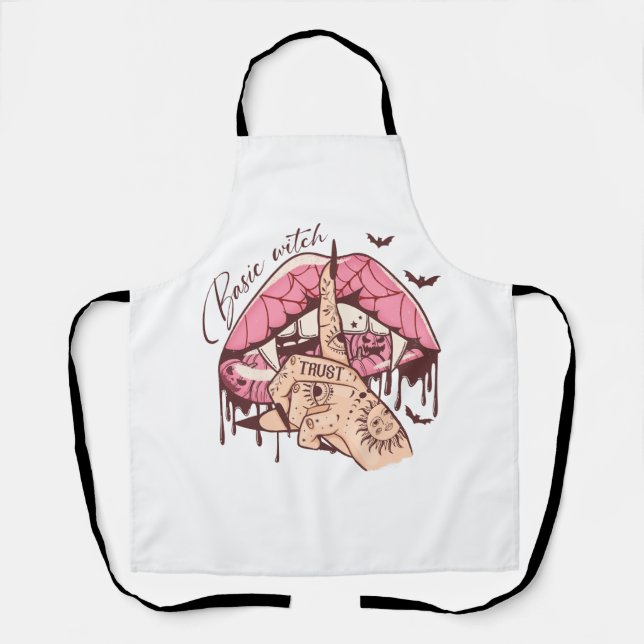 Halloween’s Basic Witch biting lips Apron (Front)