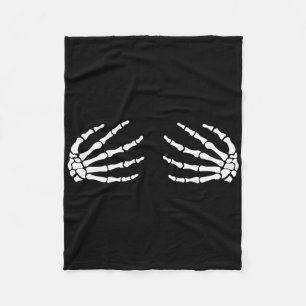 Halloween S Breast Skeleton Hands Breast Fun Costu Fleece Blanket