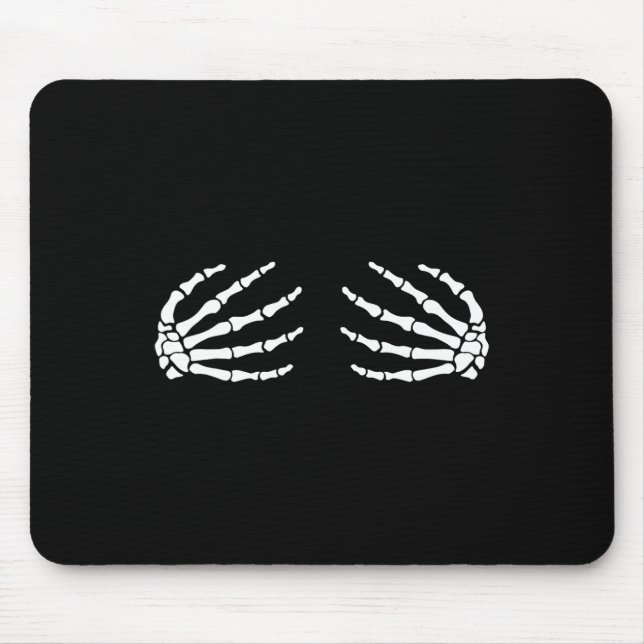 Halloween S Breast Skeleton Hands Breast Fun Costu Mouse Mat (Front)
