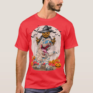 Halloween s Dinosaur T re Mummy afraid Pumpkin T-Shirt