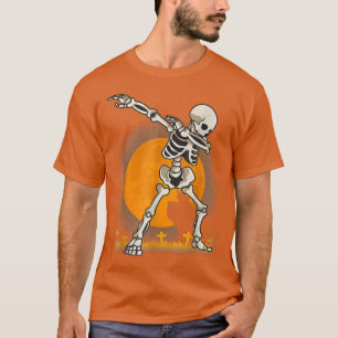 Halloween S For Boys Girl Dabbing Skeleton Costume T-Shirt