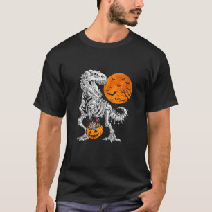 Halloween S For Boys Kids Dinosaur Skeleton T Rex T-Shirt