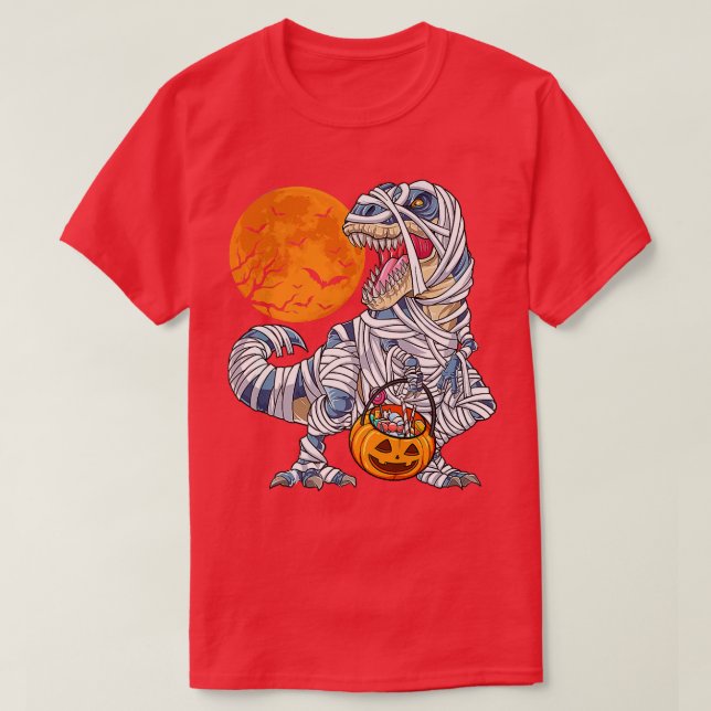 Halloween s for Boys Men Dinosaur T re Mummy Pumpk T-Shirt (Design Front)
