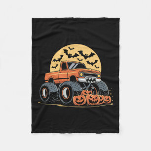 Halloween S For Kids Boys Monster Truck Pumpkins Fleece Blanket