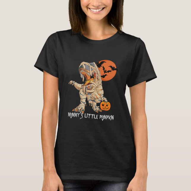 Halloween s For Kids With Cute Mummy Rex Dinosaur T-Shirt (Front)