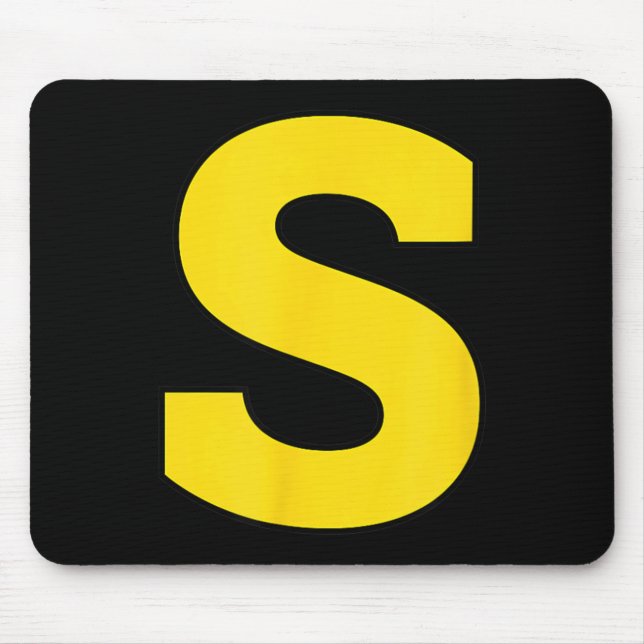Halloween S Monogram Yellow Initial - Bold S Mouse Mat (Front)