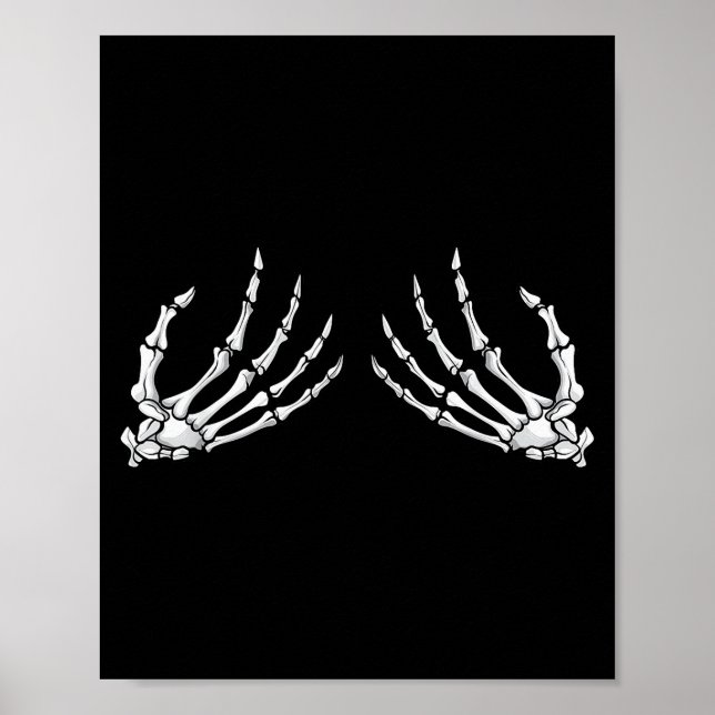 Halloween S Skeleton Hand Funny Costume  Poster (Front)