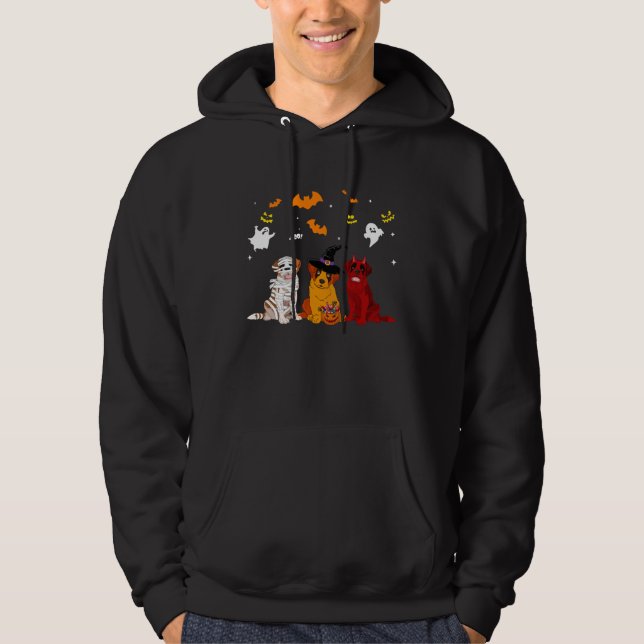Halloween saint bernard Dogs  Mummy Witch Demon Hoodie (Front)