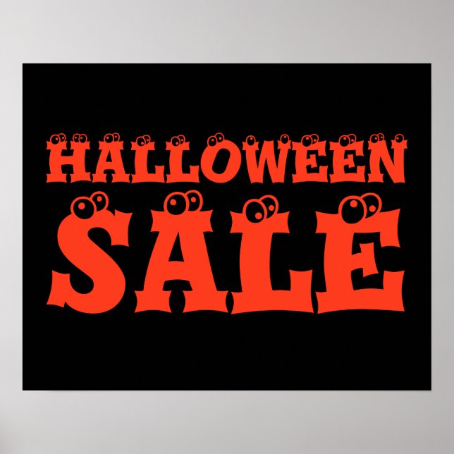 Halloween Sale Sign, Halloween Sale Poster, Retail Poster (Front)