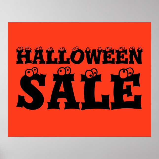 Halloween Sale Sign, Retail Store Promotion Store Poster (Front)