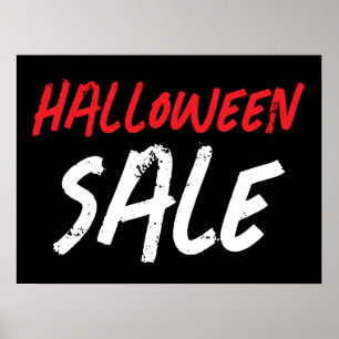 Halloween Sale Sign, Retail Store Sale Poster