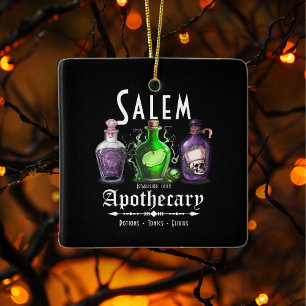 Halloween Salem Apothecary Potions Tonics Elixirs Ceramic Ornament