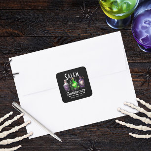 Halloween Salem Apothecary Potions Tonics Elixirs Square Sticker