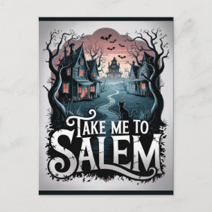 Halloween Salem Massachusetts Witch Lover Spooky Postcard
