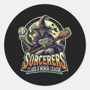 Halloween Salem Sorcerers Minor League Bysebyll Classic Round Sticker