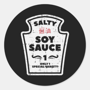 Halloween Salty Soy Sauce Family Match Costume Men Classic Round Sticker