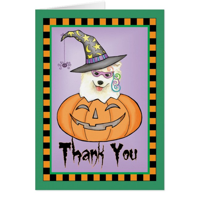 Halloween Samoyed Thank you card (Front)