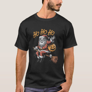 Halloween Santa Skeleton Pumpkin Witch Spooky Chri T-Shirt