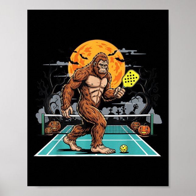 Halloween Sasquatch Ckleball Bigfoot Soky Moon  Poster (Front)