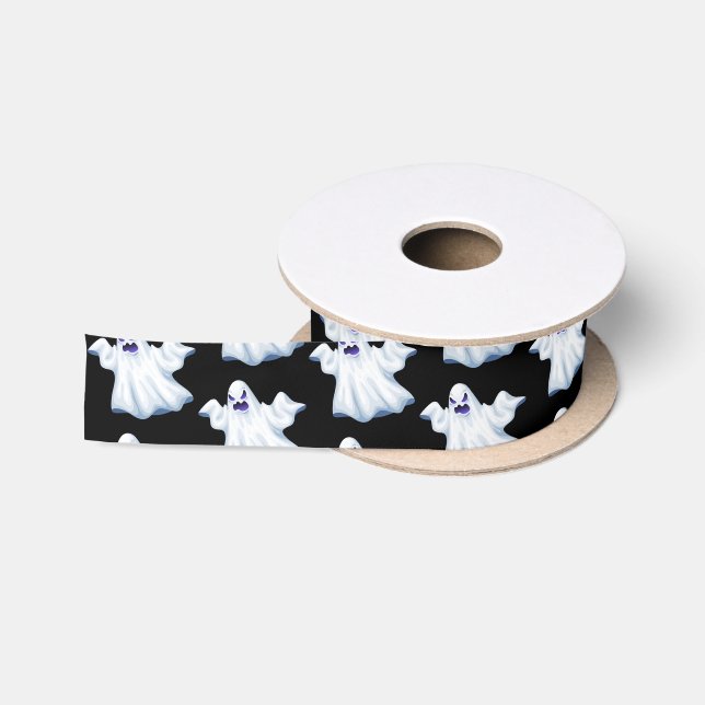 Halloween Satin Ribbon-Ghost Ribbon (Spool)