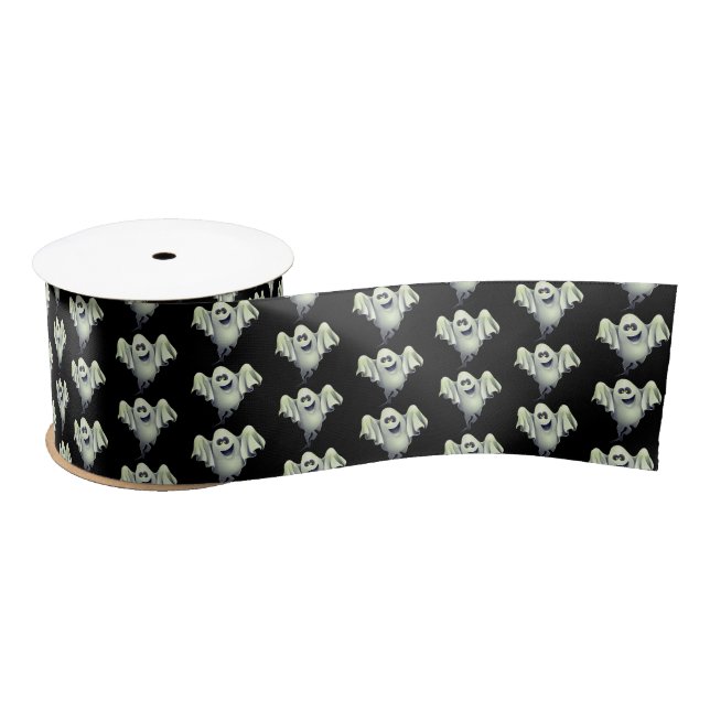 Halloween Satin Ribbon-Ghosts Satin Ribbon (Spool)