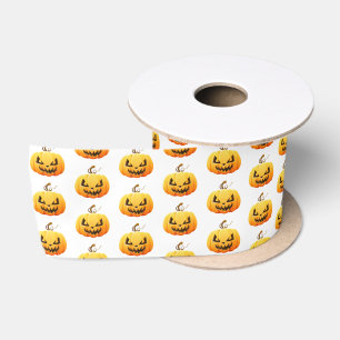 Halloween Satin Ribbon-Scary Pumpkin Ribbon