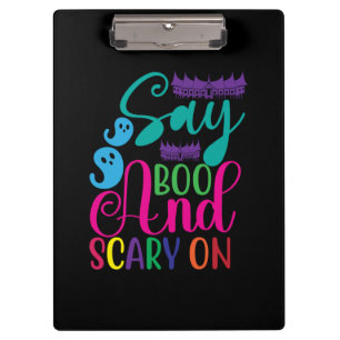Halloween Say Boo And Scary On Birthday Clipboard