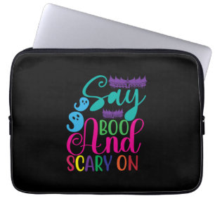 Halloween Say Boo And Scary On Birthday Laptop Sleeve