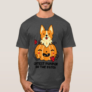 Halloween saying Cutest Pumkin in the Patch with C T-Shirt