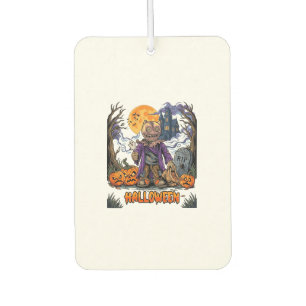 Halloween Scarecrow Candy Sack Pumpkins Haunted Ho Car Air Freshener