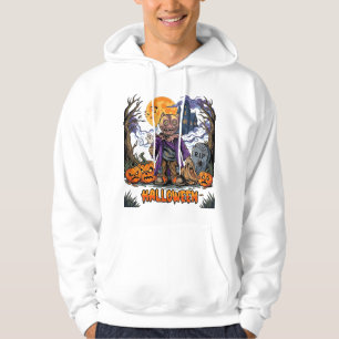Halloween Scarecrow Candy Sack Pumpkins Haunted Ho Hoodie