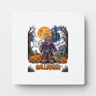 Halloween Scarecrow Candy Sack Pumpkins Haunted Ho Plaque