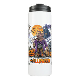 Halloween Scarecrow Candy Sack Pumpkins Haunted Ho Thermal Tumbler